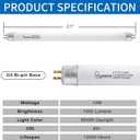 21 Inch F13T5/DL Fluorescent Light Bulb, 6500K Daylight, T5 13 Watts Fluorescent Replacement Bulb for Counter and Cabinet Fixture, G5 Base - 6 Pack