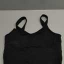 SUUKSESS Women Sweetheart Neckline Longline Sports Bra Padded Basic Workout Crop Tank Top (Large, All Black)