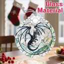 Christmas Ornament, Stained Glass Ornament, Christmas Ornaments for Tree, Hanging Ornaments for Home Decor & Xmas Decorations Holiday Decor, Gift Ideas, Perfect Holiday & Xmas Gifts - Fantasy Dragon