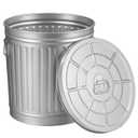 Gardenised Round Galvanized Steel, 12 Gallon Trash Can with Lid - Durable Metal Bucket for Backyard, Lawn, Garden and Yard Use - Weather-Resistant Garbage Can for Indoor and Outdoor, 16-inch