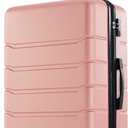 OLIXIS 24 Inch Luggage, Hardside Suitcase with Spinner Wheels, Lightweight ABS Hard Shell Checked Luggage, TSA Approved Lock, Expandable Medium Suitcase for Travel & BusinessPink