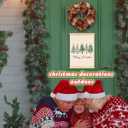 ShowDraven Pink Tree Christmas Hanger Frame Wall Art Decorations, Outdoor Indoor Christmas Wall Decor for Kitchen Bedroom Bathroom Office, 12x16 Inch