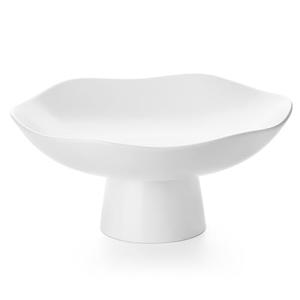 Nucookery Ceramic Fruit Bowl for Kitchen Counter, Modern Fruit and Bread Basket Stand,10 inch Large Decorative Bowl for Home Kitchen Decor, Fruit & Vegetables Holder Storage, Matte White, Set of 4