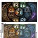 ijbnhd Large Diamond Painting, Tree of Life Moon Large Diamond Art Kits for Adults, Full Drill Round Big Diamond Painting, DIY Gem Art and Crafts for Home Wall Decor Gift 27.5 X 15.7inch