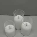 Eywamage Clear Glass Flameless Candles with Remote Timer, Flickering Battery LED Pillar Candles Set of 3