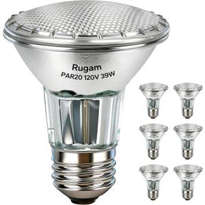 PAR20 Flood 39W 120V 1755 Lumens Halogen Light Bulbs, 6 Pack Range Hood Light Bulb with Dimmable E26 Base, 2800k Warm White, Long Lasting 39W PAR 20 ECO Bulb for Indoor Spotlight,Range Hood,Recessed