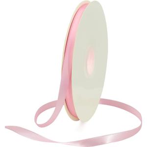 TONIFUL 3/8 Inch x 100yds Light Pink Satin Ribbon Thin Solid Fabric Ribbons Roll for Gift Wrapping Invitation Floral Hair Balloons Craft Party Wedding Decoration Valentine's Day Bouquet
