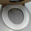 Mayfair Linden Slow Close Toilet Seat, Non Slip Heavy Duty Wood, Easy Install, Round, White
