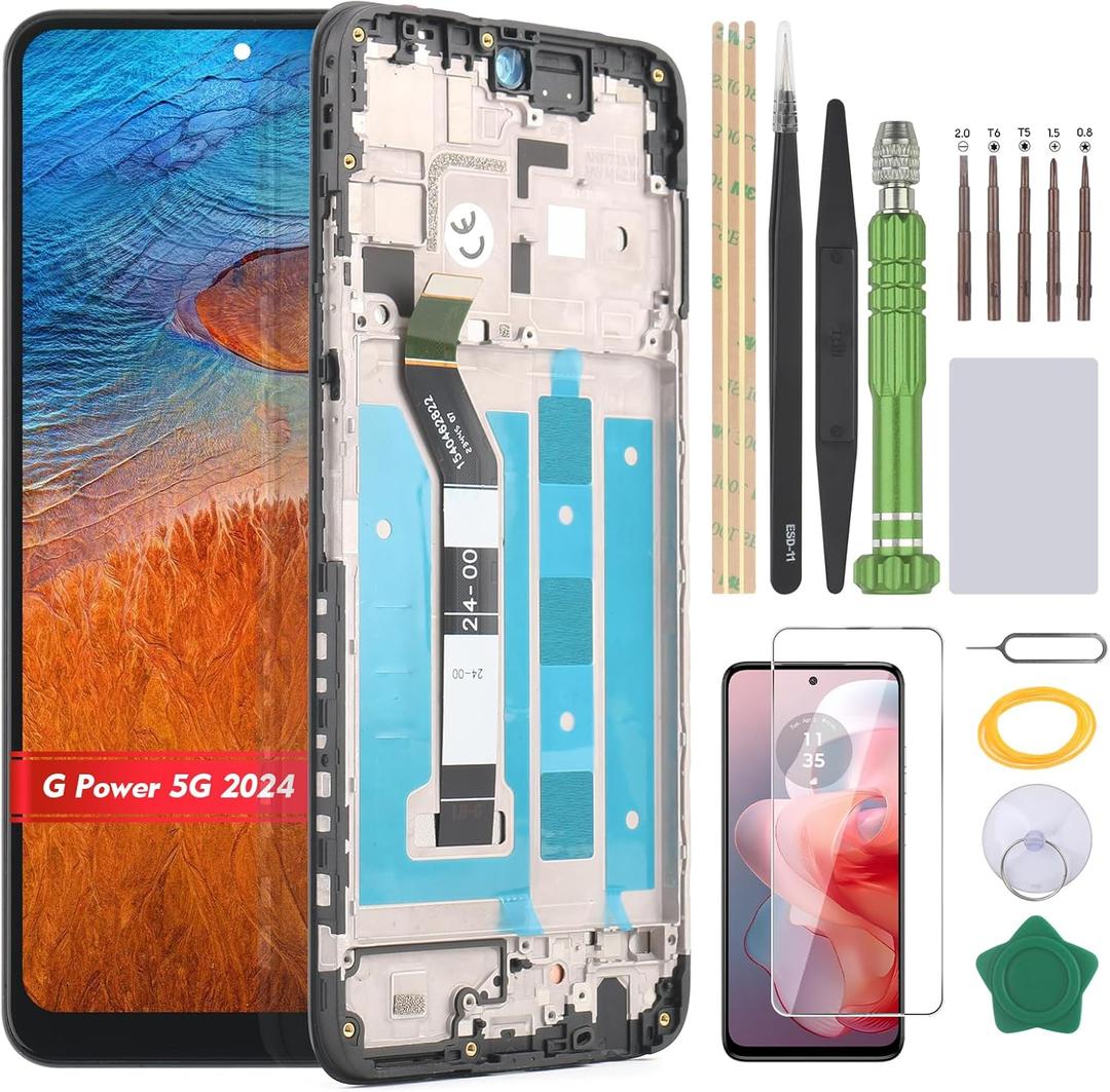 Screen for Motorola Moto G Power 5G 2024 XT2415 LCD Display Replacement for Moto G Power 5G 2024 Incell Touch Screen Digitizer Assembly(Black with Frame)