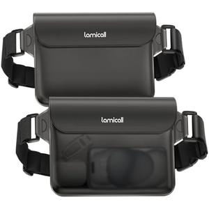 Lamicall Waterproof Fanny Pack, Cruise Essentials 2025 - [Elastic Waist Strap] Dry Bag Pouch, Travel, Boat, Paddle, Kayak, Beach, Swimming Accessories, 8.7” for iPhone 17 16 15 14 13 Pro Max Air, PCS 4