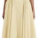 Womens Corset Dress Elegant Spaghetti Strap Midi Dress Flowy Pleated Hem Low Cut Prom Dresses Floral Bustier Dress (Medium)