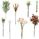 Floroom Artificial Greenery Stems Box Set, 41pcs with 7 Kinds of Faux Greenery Flowers Picks for DIY Bridal Bouquets Wedding Floral Arrangement Table Centerpieces, Terracotta & Cream