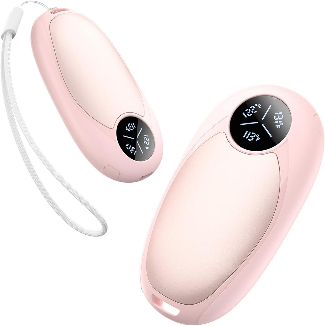 Hand Warmers Rechargeable 2 Pack Electric Hand Warmers Magnetic, 24Hrs Long Soft Heating Pocket Heater Gifts for Men Women Christmas Hiking Golf Hunting Ski