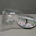 CHYLIN Wall Clock,12 Inch Wall Clocks Battery Operated Silent Non Ticking, Teal Turquoise Rustic Clock Decorative for Kitchen Bathroom Bedroom Living Room(Bronze White)