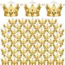 Honeydak 60 Pieces Gold Refillable Crown Candy Boxes with Dome Princess Party Favors Decorative Candy Holder Fillable Crown Containers for Wedding Birthday Party Supplies