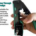 RJ45 Pass Through Crimp Tool Kit Ethernet Crimper Cat5 Cat5e Cat6 Cat6A Cat7 Crimping Tool Kit for RJ45 RJ11, Wire Stripper
