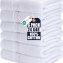 Utopia Towels 6 Pack Medium Bath Towel Set, 500 GSM 100% Ring Spun Cotton, Lightweight and Highly Absorbent Quick Drying Premium Towels for Hotel, Spa and Bathroom, White