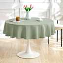 AUSSPVOCT Textured Tablecloth Round 60 Inch Waterproof Spill-Proof Wipeable Table Cloth Round Cover Wrinkle Free Circle Dining Tablecloths for Birthday Farmhouse Outdoor Party up to 44'' Dia Tables