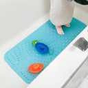 Nuby Cushioned Bath Mat for Babies and Toddlers - Non-Slip Shower and Bathtub Mat with Suction Cups - Aqua