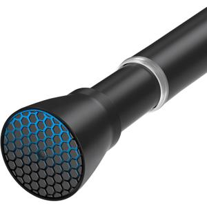 Shower Curtain Rod Adjustable Curtain Rods 30-64 Inch Black Shower Rod Curtain Rods no Drilling Expandable Tension Curtain Rod Spring Curtain Rod for Bathroom Closet Doorway Windows