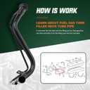 Zcargel Fuel Tank Filler Neck Pipe Fit for Suzuki SX4 Hatchback Saloon 2006-2014 8920179J11 89201-79J11 Fuel Tank Filler Neck Metal Pipe Replaces 89201-80J24 8920180J24 Rear Fuel Filler Nozzle