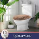 Luxury Soft Microfiber Toilet Lid Cover Machine Washable Solid Toilet Seat Cover 17.5" x 15" Adjustable Rubber Backing Fits Most 16-17.5" L x 14-16" W Round Oblong and Elongated Toilet Seat