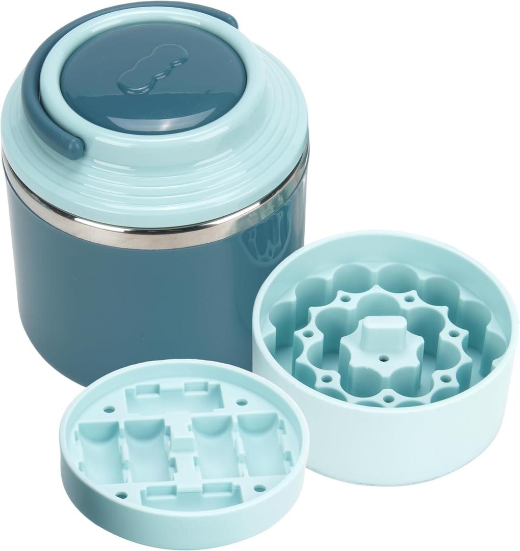 3ml Vial Storage Container, Portable Cooler Cup with Silicone peptide Storage Insert & Stainless Steel Case, Holds Up to 28 Vials, for Diabetic Medication, Fridge & Work Organization (1 short+1 tall with Container)