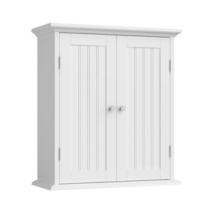ChooChoo Bathroom Wall Cabinet, Over The Toilet Space Saver Storage Cabinet, Medicine Cabinet with 2 Door and Adjustable Shelves, Cupboard