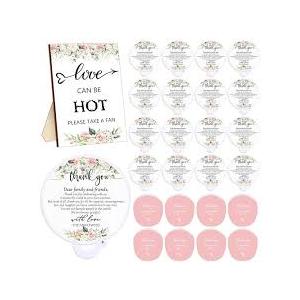 Wenqik 100 Set Wedding Favors for Guests Compact Folding Fans Bulk Thank You Gifts for Wedding Souvenirs