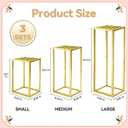 Cylinder Pedestal Stands for Party & Plant,3pcs Square Gold Metal Wedding Flower Display Stand for Centerpieces,15.7/23.6/31.5 inch Tall