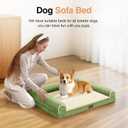 Medium Large Dog Bed Orthopedic Washable: Beds Bolster Medium Large Sized Dog Bed Egg Crate Foam Couch Sofa Waterproof with Removable Cover - Grass Green