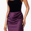 Betsy & Adam Women's Strapless Velvet & Satin Evening Gown (Purple, M)