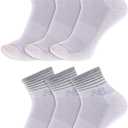 New Balance Women's Performance Cushioned Ankle Socks-6 Pairs-Moisture Wicking (Large, White)