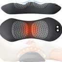3 in 1 Lumbar PillowSmooth Triple Fusion Electric Back Massager with Vibration & Heat for Bed, Chair