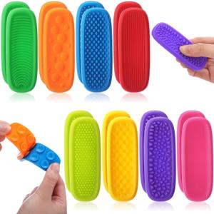 16 Pcs Sensory Worry Stones Textured Anxiety Stones Sensory Tools for Adults Stress Relief Items Autism Gift (Rectangle)