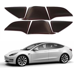 Rear Tail light Cover Compatible with Tesla Model 3/Y 2017-2023 Accessories, Blackout Tail Brake Light Guard Cover Bezels, Reverse Tail Lamp Shell Shade, Smoked Rear Headlight Protection Cover ABS