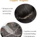 PANEWAY Hair Toppers For Women 20inch Long Wavy Curly Hair Topper Darkest Brown Clip In Synthetic Wiglets Hair Pieces For Women