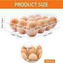 100 Pack 3x4 Plastic Egg Cartons Bulk 12 Count Clear, Reusable Stackable Dozen Chicken Eggs Containers Holders for Storage, Family, Farm Markets and Commercial Display