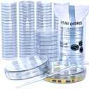 Pack of 100 Sterile Petri Dishes with Lids (90 x 15 mm), 2ml Plastic Pipettes for Lab Analysis, School Projects, Blood Samples, Bacteria, Plant & Seed Cultivation Petri Dish (100)