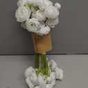Ling's moment Ranunculus Artificial Flower, Faux Silk Mini Ranunculus Flowers for DIY Bouquet, Bulk Fake Wedding Filler Flowers for Centerpieces Arrangements Bridal Shower Decorations, Ivory White