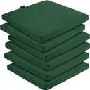 6 Pack Patio Outdoor Chair Cushions with Ties, Seat Pads Mat, Waterproof Removable Cover, Comfort Memory Foam Nonslip for Garden Deck Picnic Beach Poo