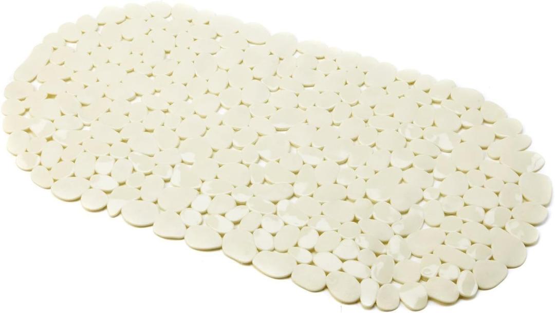 "Pebbles PVC Bath Mat, White, 68 x 35 cm (26.8" x 13.8" (Rectangular))
