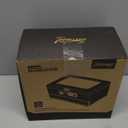 Tesonway Cigar Humidor, Cedar Wood Humidor Cigar Box, Glass Top Desktop Humidor with Front Hygrometer, Humidifier, Divider, Accessories Drawer and Combination Lock, Cigar Gifts for Men (Brown)