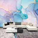 Pink and Blue Marble Abstract Wallpaper Mural for Girl Bedroom
170"x110" Not Peel and Stick