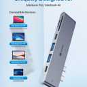 [2025 Upgraded] andobil 7-in-2 USB C Hub Adapter for MacBook Pro 2021-2016/ MacBook Air 2020-2018, 2 USB 3.1 & USB Data Ports, 4K HDMI, SD/TF Card etc, The Space Grey