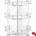 Sticker Display, Rotating Display Stand, Clear Business Card Holder, Acrylic 3 Tier Spinning Display Stand Holds 3.5" Greeting Gift Brochure Postcard for Office Home Desk Vendor Events Booth Supplies