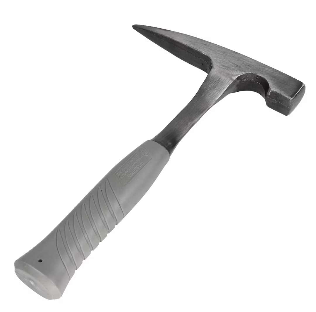 11" Rock Pick Hammer Rubberized Handle with Plastic Tip Cover