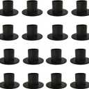 Gute Taper Candle Holder, Candle Holders for Pillar Candles, Matte Black Candlestick Holder Centerpieces for Home Decoration, Wedding Anniversary, Party, Housewarming Gifts,Set of 16,Round