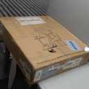 alawooder 25 Inch Mobile Folding Desk - No Assembly, Pneumatic Sit-Stand, 29-42" Height Adjustable Rolling Laptop Desk with Hidden Wheels, 0-90 Tilt Top for Home Office, Craft & Study (Brown)