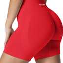 TAYOEA Workout Shorts Women Scrunch Butt Booty Lifting Seamless Biker Shorts for Gym Athletic Yoga (Red, XS)